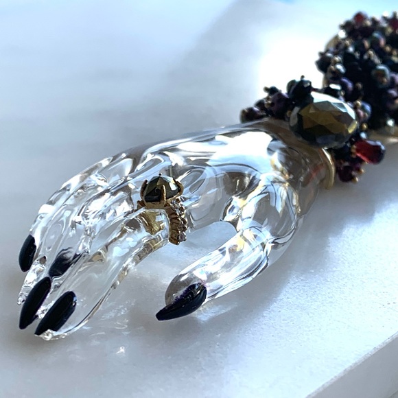 Alexis Bittar Coveteur Huge Hand Lucite pearls Gemstones One Statement Earring - Picture 3 of 16